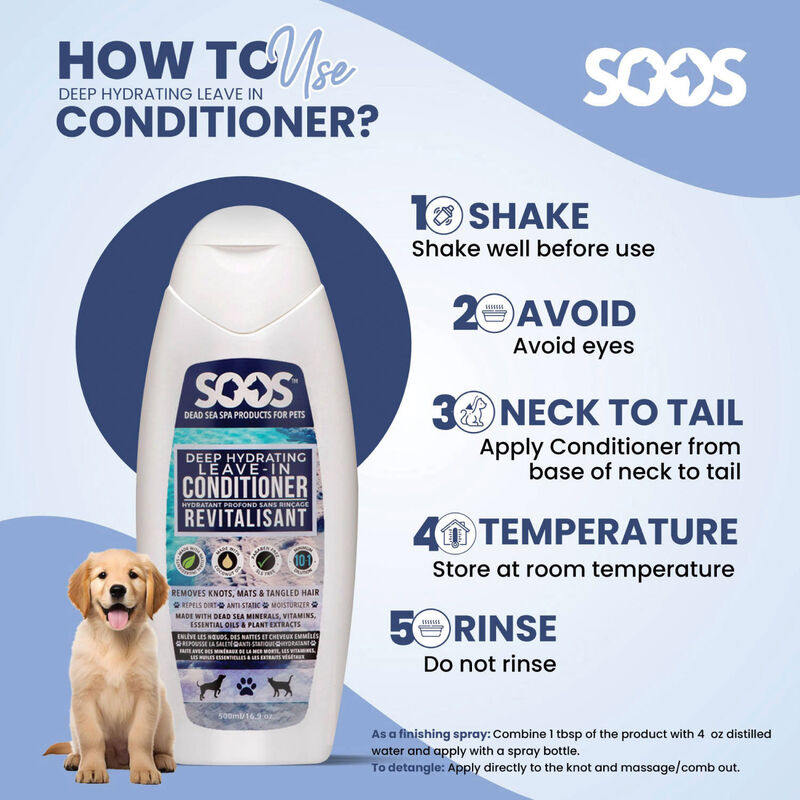 Soos Pets, Deep Hydrating Leave-In Pet Conditioner - 500ML  image number null